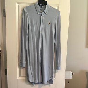 Polo by Ralph Lauren Blue Casual Button Down Dress sz Md